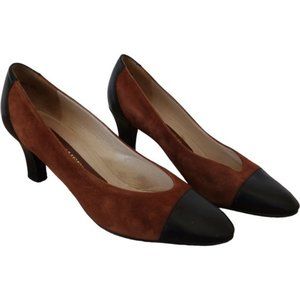 Peter Kaiser brown suede and black heels